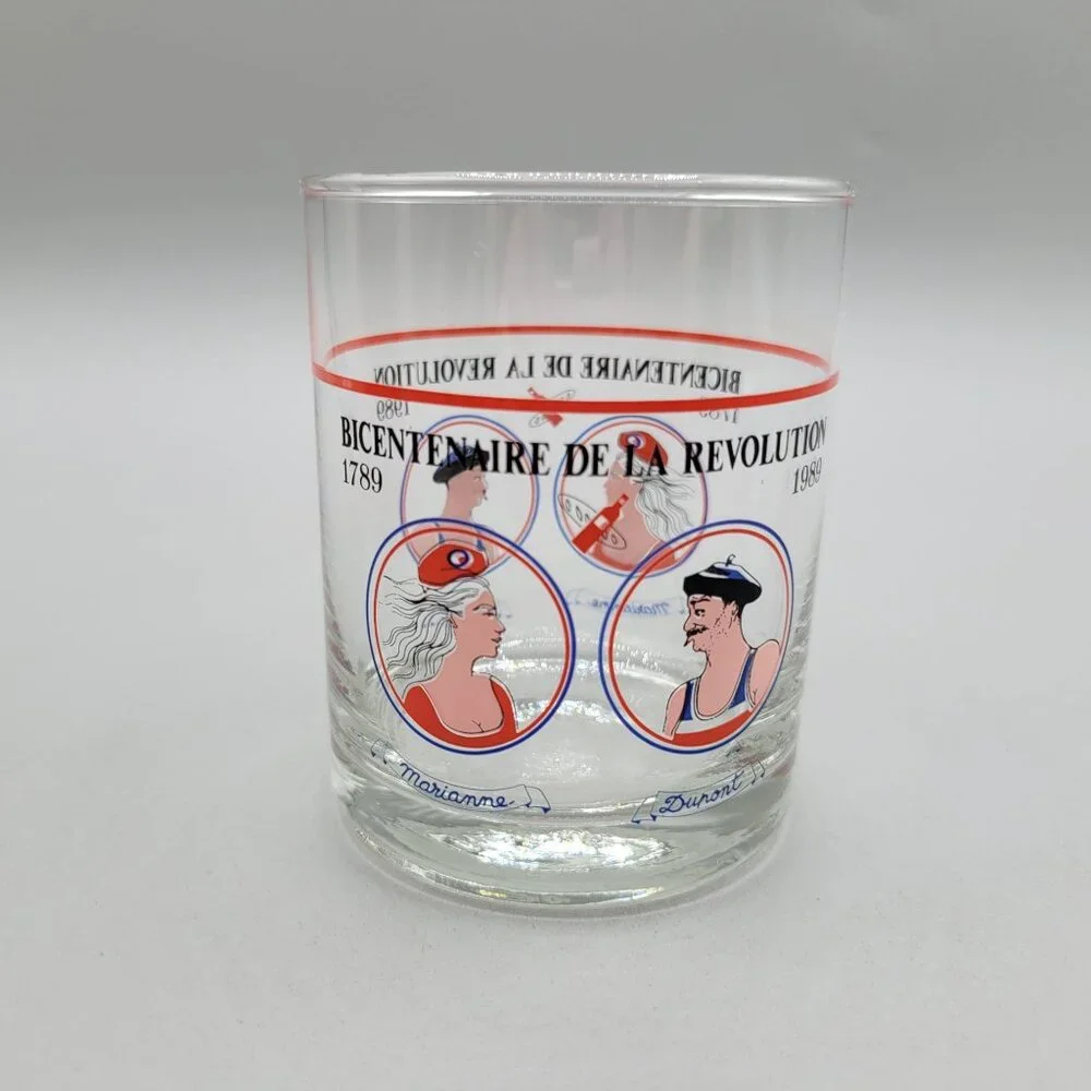 Cerve Bicentenaire De La Revolution 1789-1989 Blown Glasses Marianne Dumont - Picture 3 of 12